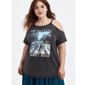 TORRID 4X BEATLES ABBEY ROAD CUT OUT SLEEVE TEE